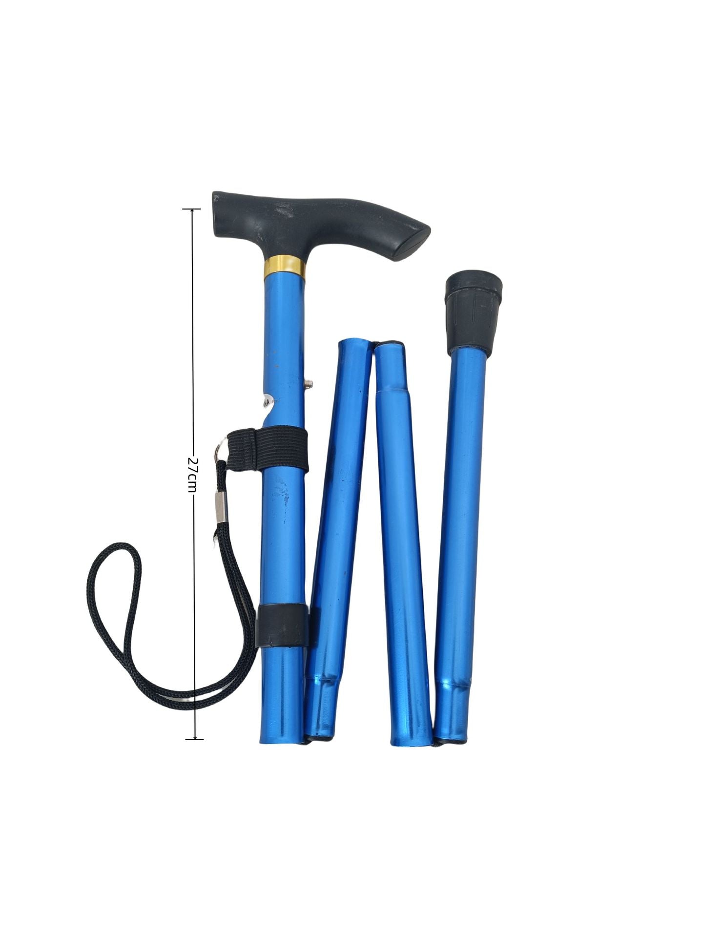 Mountaineering pole Ultra light retractable folding climbing cane crutches cane outdoor equipment aluminum alloy five sections